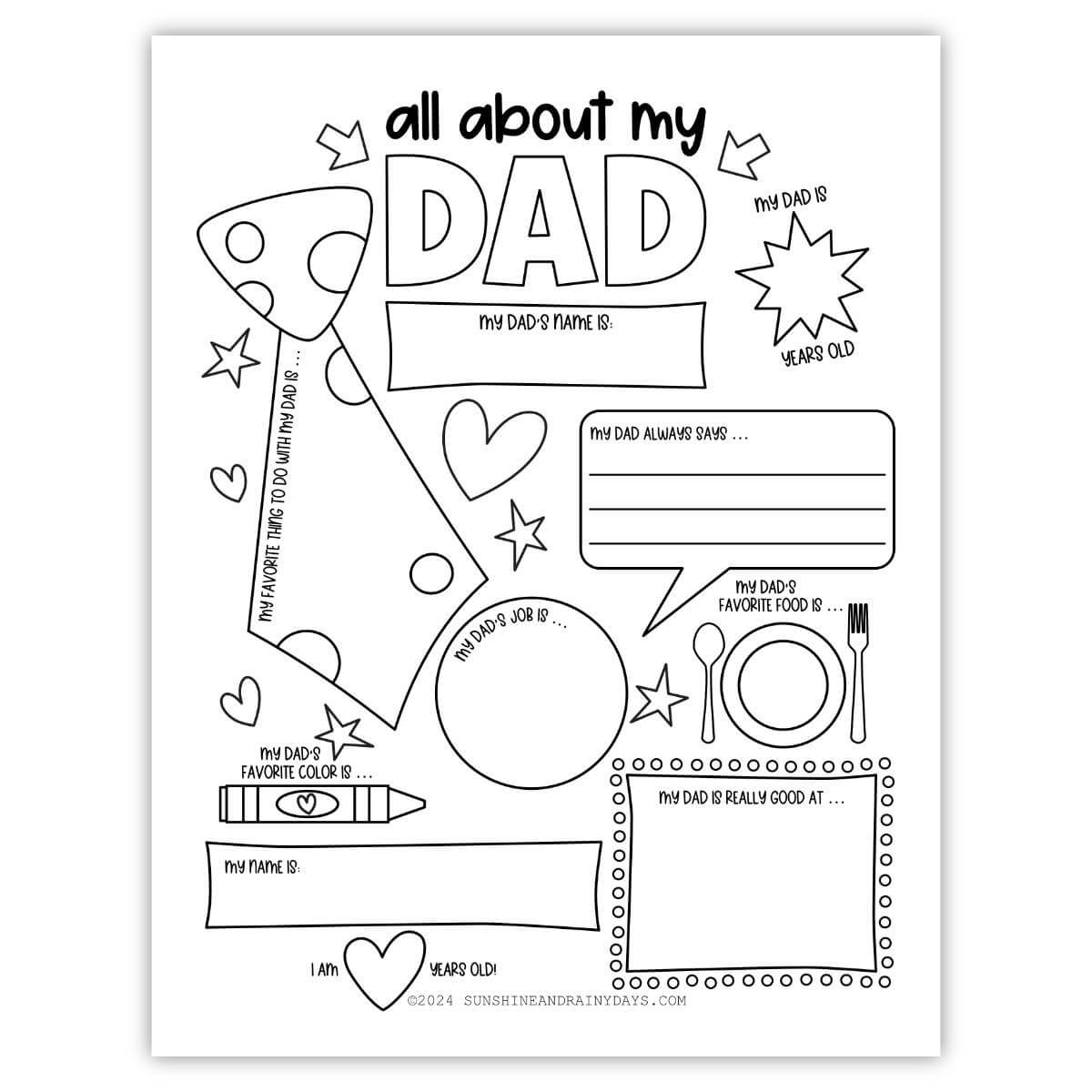 All About My Dad Coloring Page (PDF) – Sunshine And Rainy Days all-about-my-dad-coloring-page-pdf-sunshine-and-rainy-days