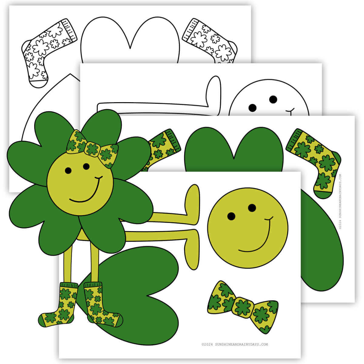 Eq　Jiminy craft language　ill his clover Happy Four-Leaf Clover Craft Template (PDF) – Sunshine And