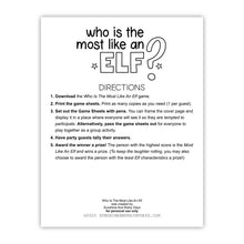 Who Is Most Like An Elf Christmas Game (PDF)