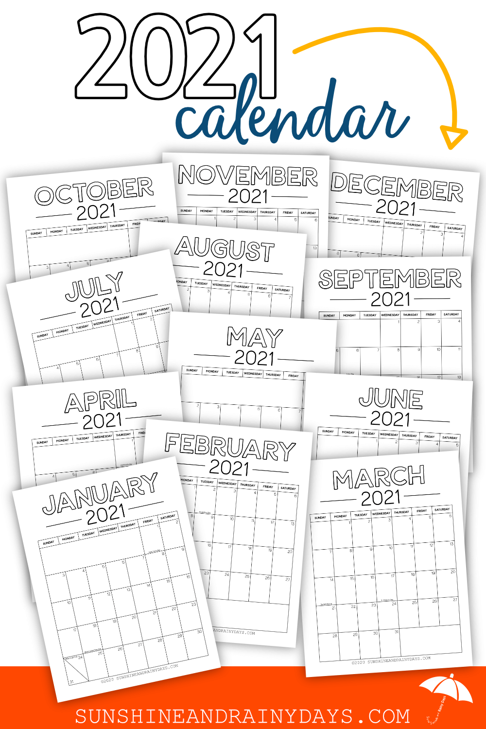 2021 Calendar - Simple (PDF)