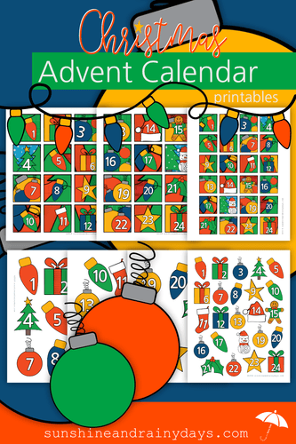 Christmas Advent Calendar Numbers or Gift Exchange #'s (PDF)