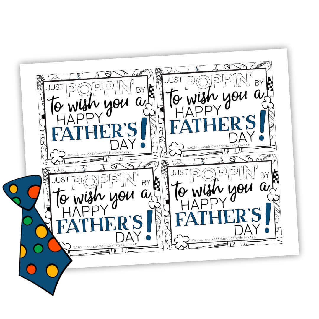 Happy Father's Day Microwave Popcorn Tag (PDF) Sunshine And Rainy Days