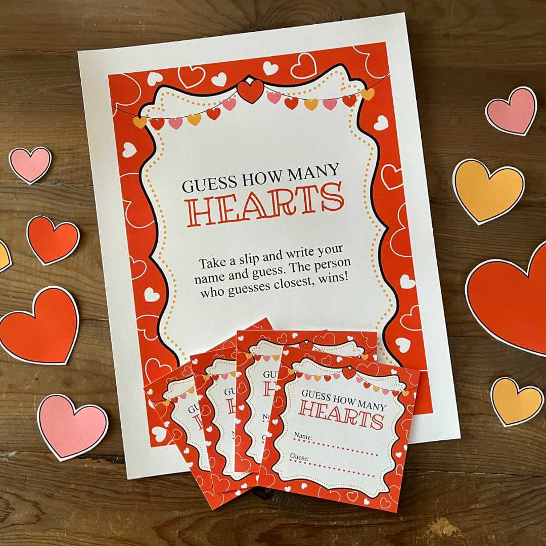 Guess How Many Hearts Valentine Party Game (PDF) – Sunshine And Rainy Days