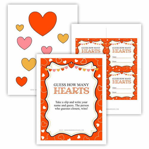 Guess How Many Hearts Valentine Party Game (PDF)