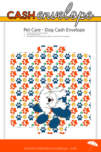 Dog Pet Care Cash Envelope (PDF)