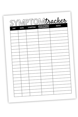 Symptom Tracker For Bloggers Black & White (PDF)