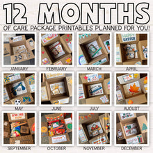 12 Months Of Care Package Printables (PDF)