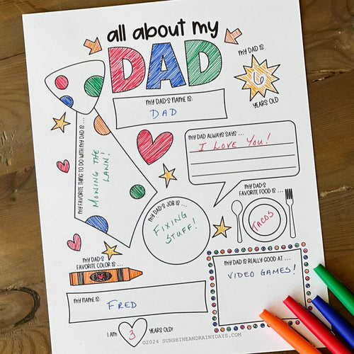 All About My Dad Coloring Page (PDF)