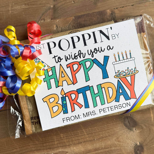 Personalized Birthday Popcorn Tag (PDF)