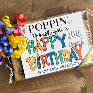 Personalized Birthday Popcorn Tag (PDF)