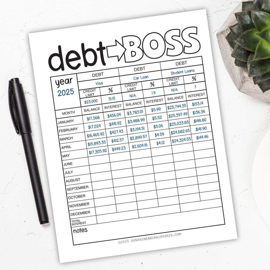 Debt Boss Worksheet (PDF)
