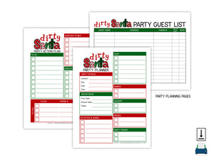 Dirty Santa Invites, Rules, and Game Cards (PDF)