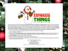 Favorite Things Christmas Gift Exchange Numbers (PDF)