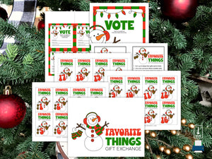 Favorite Things Christmas Gift Exchange Numbers (PDF)