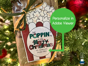 Merry Christmas Popcorn Gift Tags