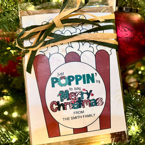 Merry Christmas Popcorn Gift Tags