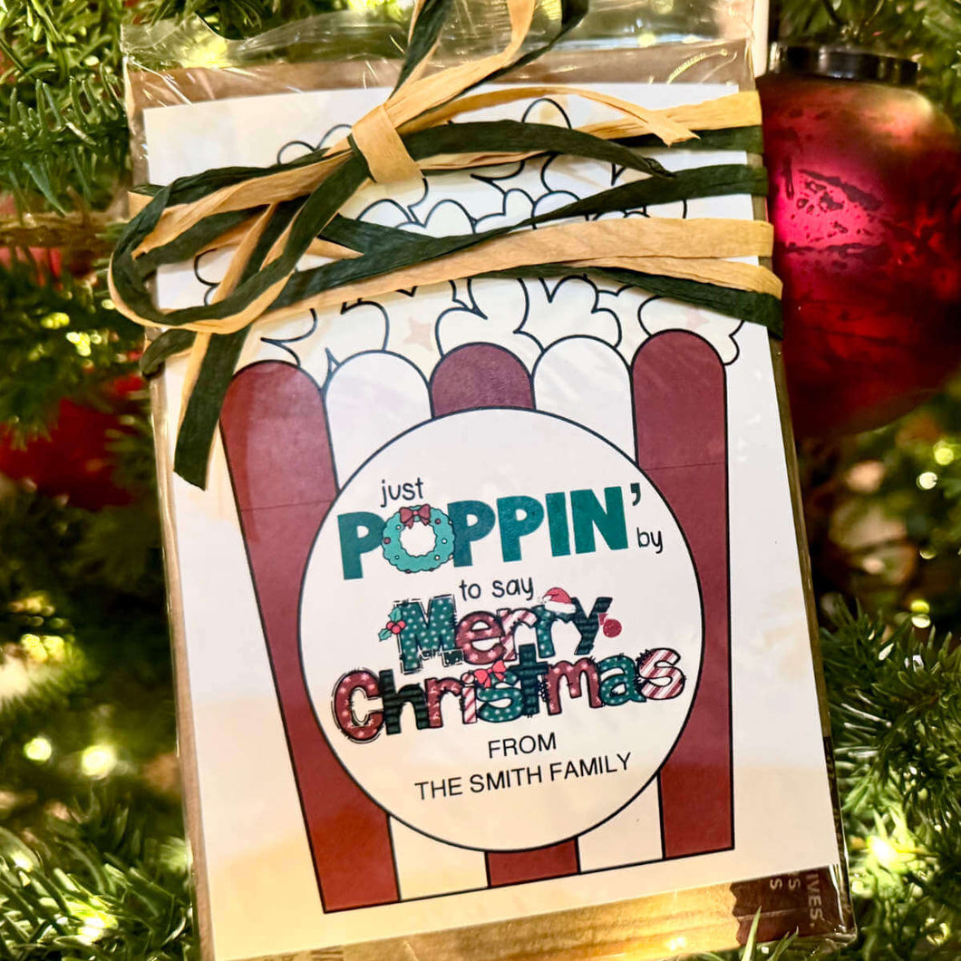 Merry Christmas Popcorn Gift Tags