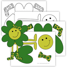 Happy Four-Leaf Clover Craft Template (PDF)