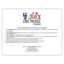 4th of July Care Package Printables (PDF)