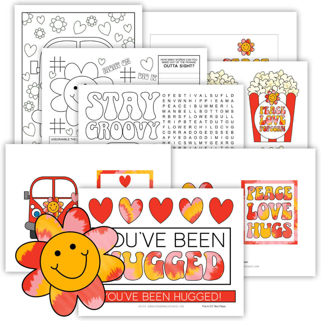 Groovy You've Been Hugged Care Package Printables (PDF)