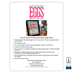 How Many Eggs Are In The Jar Easter Game (PDF)