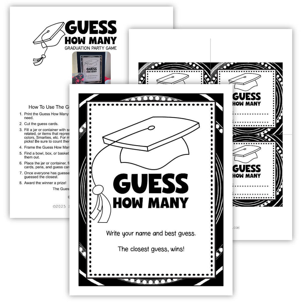 Guess How Many Graduation Party Game (PDF)
