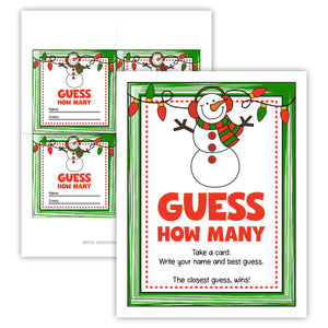 Guess How Many Snowballs Christmas Game (PDF)