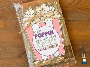 Pinkoween Halloween Popcorn Tags