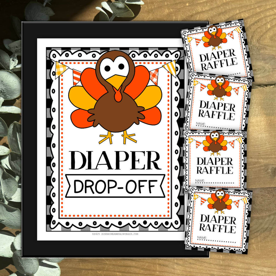 Little Turkey Baby Shower Diaper Raffle (PDF)