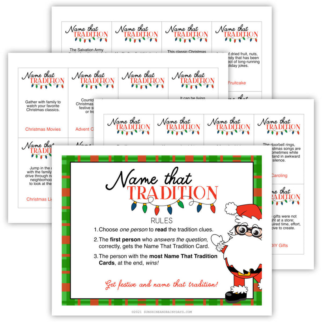 Name That Tradition Christmas Game (PDF)