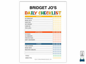 Personalized Daily Back-To-School Checklist (PDF)