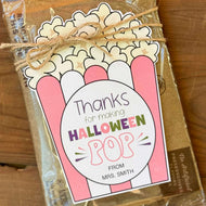 Pinkoween Halloween Popcorn Tags