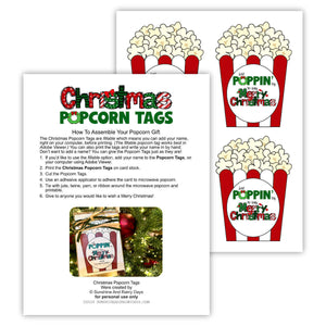 Merry Christmas Popcorn Gift Tags