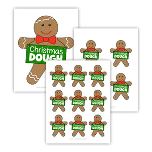 Printable Christmas Dough Gingerbread Man Tags and Bag Toppers (PDF)