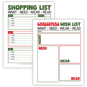 Christmas Want Need Wear Read Wish And Gift List (PDF)