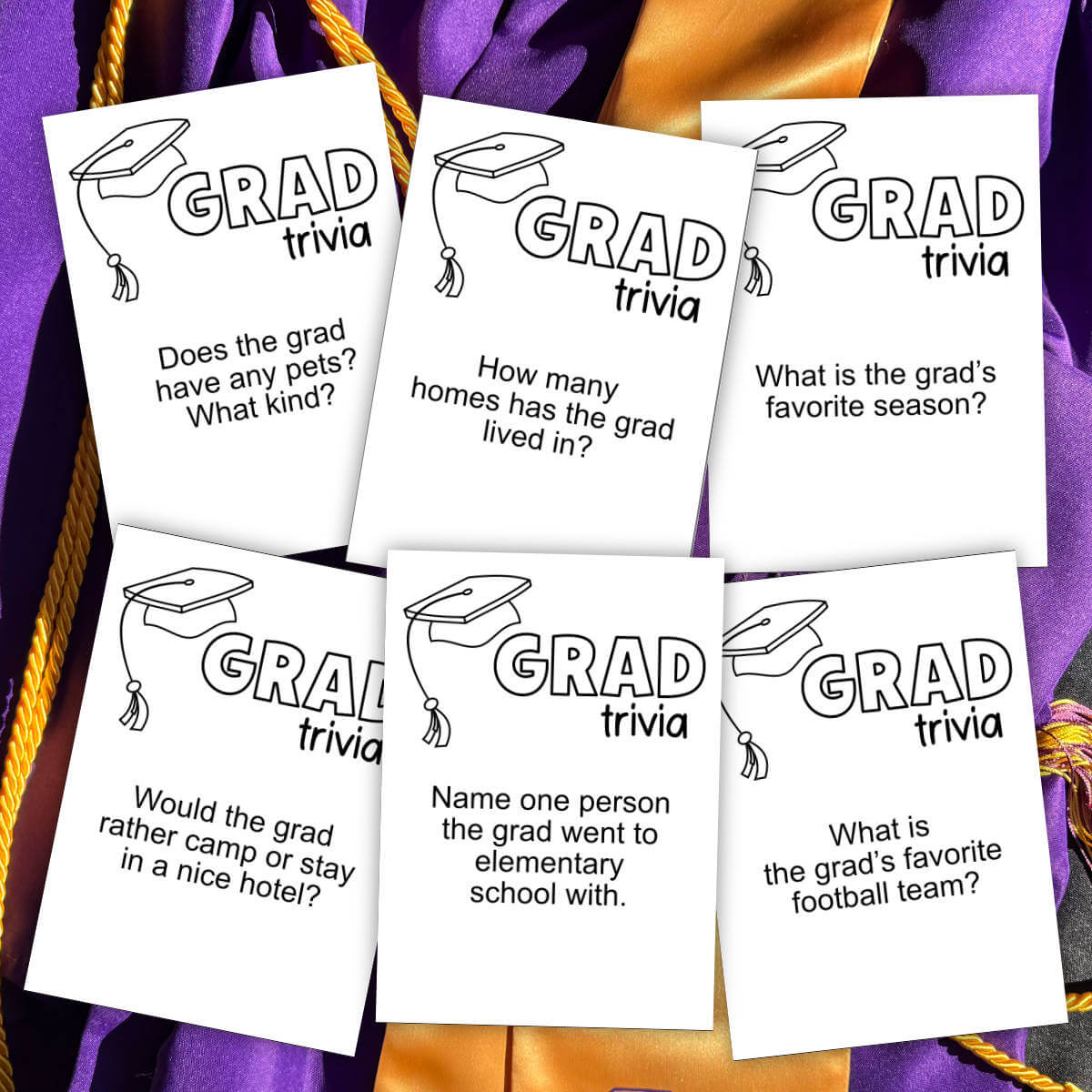 Grad Trivia Graduation Party Game – Sunshine And Rainy Days