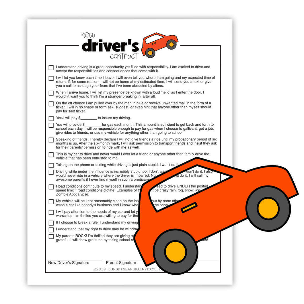 New Driver's Contract (PDF)