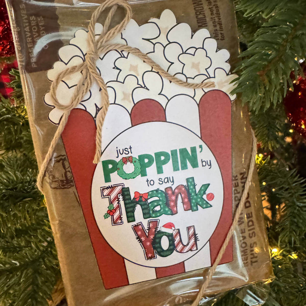 Christmas Thank You Popcorn Gift Tags