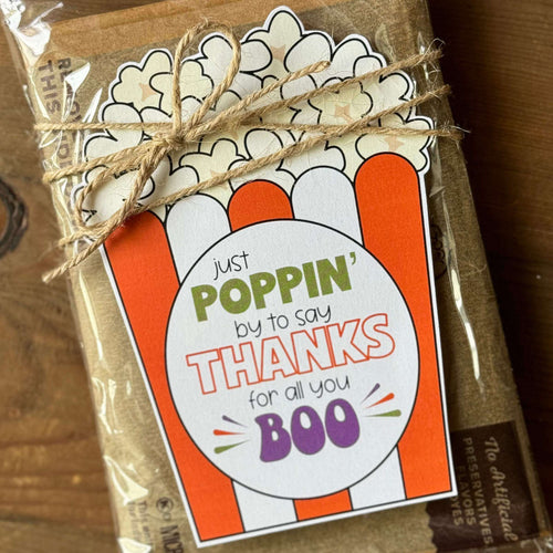 Thanks For All You Boo Popcorn Tag