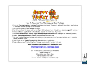 Thanksgiving Care Package Printables (PDF)