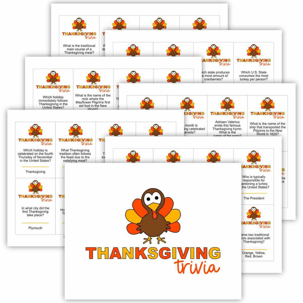 Thanksgiving Trivia Game (PDF)
