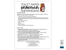 Toilet Paper Snowman Game Printables - PDF