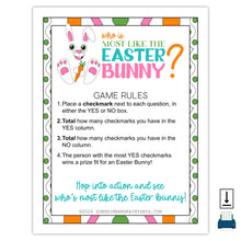 Who Is Most Like The Easter Bunny Game Sheets (PDF)