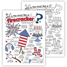 Who Is The Most Like A Firecracker 4th Of July Party Game (PDF)