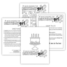 Who Knows The Birthday Girl Best Birthday Party Game (PDF)