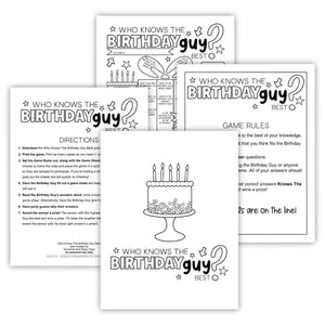 Who Knows The Birthday Guy Best Birthday Party Game (PDF)