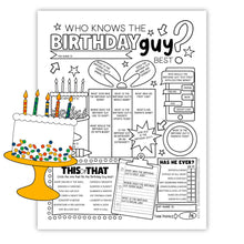 Who Knows The Birthday Guy Best Birthday Party Game (PDF)
