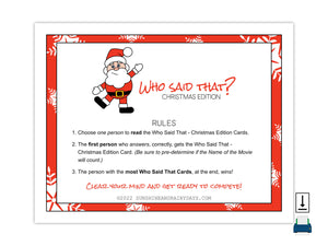 Who Said That Christmas Game (PDF)