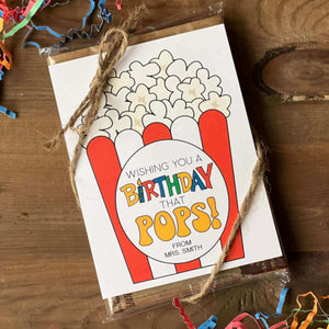 Wishing You A Birthday That POPS! Microwave Popcorn Tag (PDF)