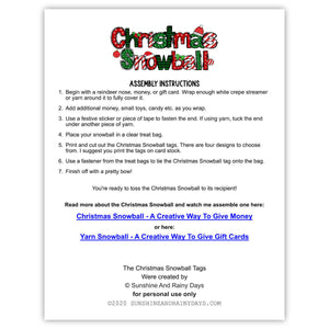 Christmas Snowball Tags (PDF)